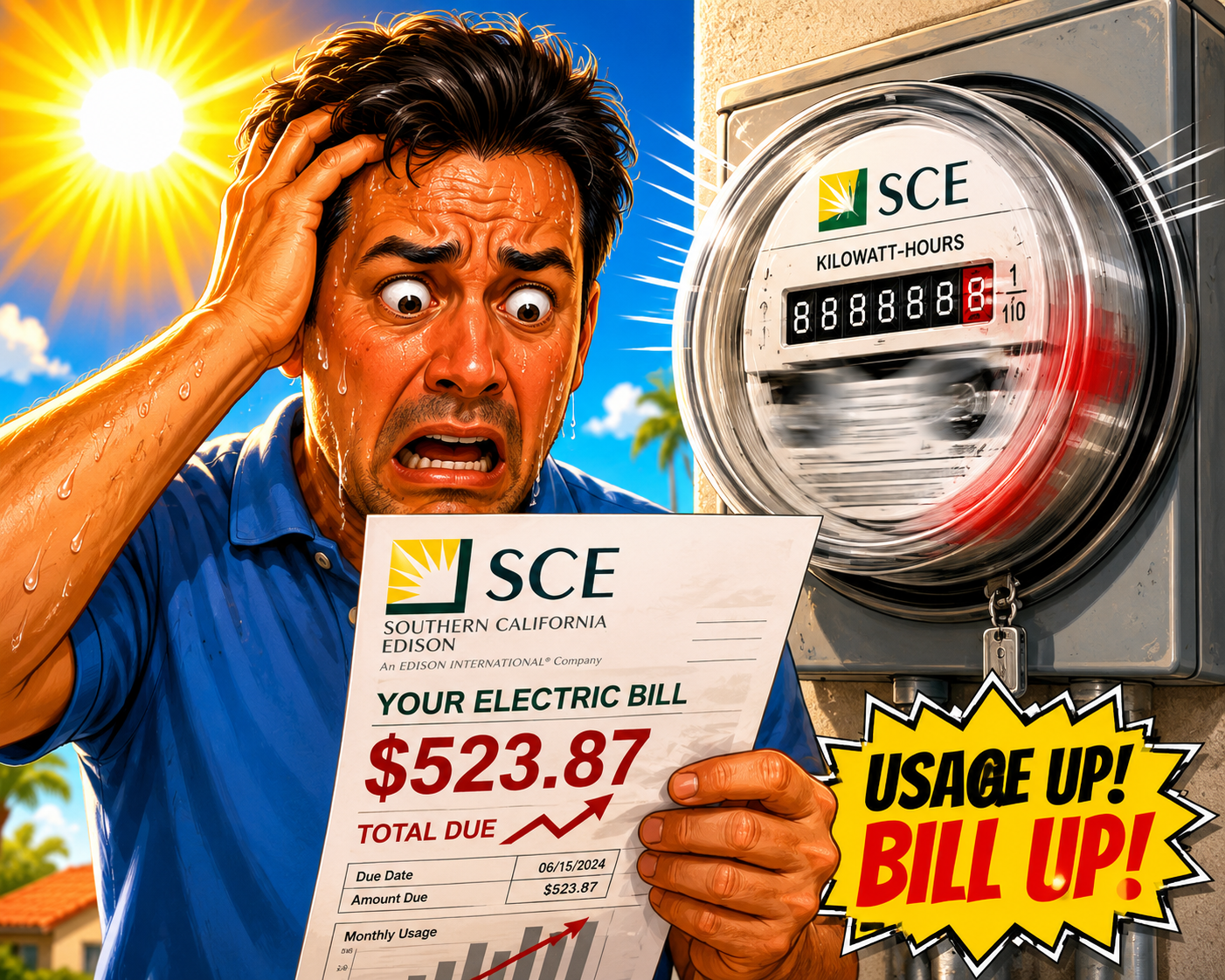 High electric bill illustration